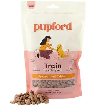 Pupford Freeze Dried Training Treats Bundle for Dogs & Puppies, 1400+ Limited Ingredient Bites (Beef Liver + Chicken + Salmon, 4oz)