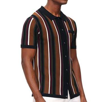 Stylish Vintage Knit Polo Shirt for Men - Comfortable & Trendy