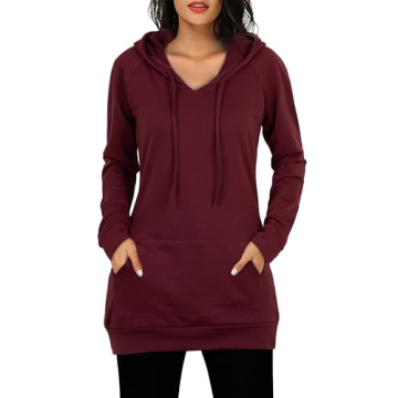 Trendy BEPEI Long Sleeve Tunic Hoodie for Women