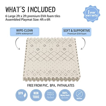 Stylish Large Baby Play Mat - Non-Toxic Expandable Foam