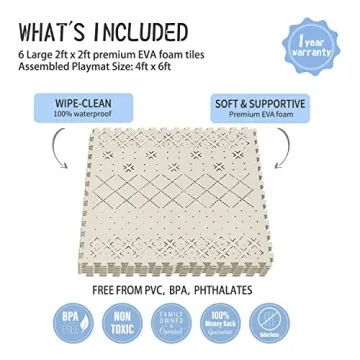Stylish Large Baby Play Mat - Non-Toxic Expandable Foam