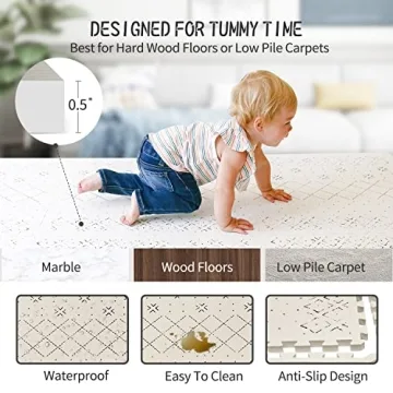 Stylish Large Baby Play Mat - Non-Toxic Expandable Foam
