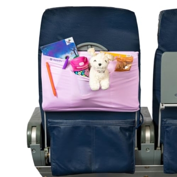 Lightweight Airplane Tray Organizer with 4 Storage Pockets