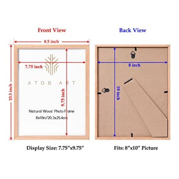 Elegant ATOBART 8x10 Oak Wood Picture Frame Set 6 Pack