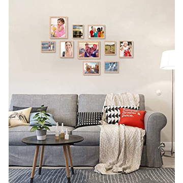 Elegant ATOBART 8x10 Oak Wood Picture Frame Set 6 Pack