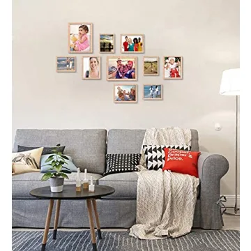 Elegant ATOBART 8x10 Oak Wood Picture Frame Set 6 Pack