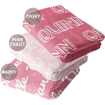 Ships Next Day - Pink Personalized Name Baby Blankets for Girls with Name - Printed in America - Baby Name Blanket - Personalized Custom Baby Girl Blankets