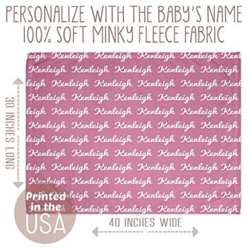 Ships Next Day - Pink Personalized Name Baby Blankets for Girls with Name - Printed in America - Baby Name Blanket - Personalized Custom Baby Girl Blankets