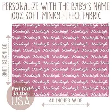 Ships Next Day - Pink Personalized Name Baby Blankets for Girls with Name - Printed in America - Baby Name Blanket - Personalized Custom Baby Girl Blankets