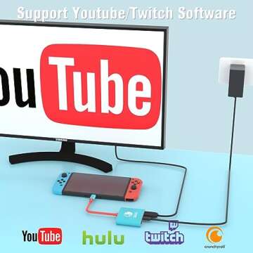 Switch Dock for Nintendo Switch Docking Station, Portable Switch TV Dock Adapter Compatible Nintendo Switch/OLED/Steam Deck Support Switch TV Mode with HDMI2.0, Replacement Travel Dock for Switch