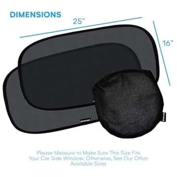 Enovoe Car Window Shade for Baby - (2 Pack) UV Protection Breathable Mesh Baby Window Covers - Sun Shade Blocker, Cling Window Cover - Glare Shield and UV Rays Protection for Your Child - XL 25" x 16"