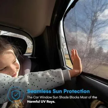 Enovoe Car Window Shade for Baby - (2 Pack) UV Protection Breathable Mesh Baby Window Covers - Sun Shade Blocker, Cling Window Cover - Glare Shield and UV Rays Protection for Your Child - XL 25" x 16"