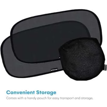 Enovoe Car Window Shade for Baby - (2 Pack) UV Protection Breathable Mesh Baby Window Covers - Sun Shade Blocker, Cling Window Cover - Glare Shield and UV Rays Protection for Your Child - XL 25" x 16"