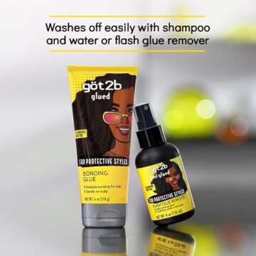 Got2b Glued Bonding Glue, For Protective styles, Gentle on Scalp, Wig Glue 6 oz
