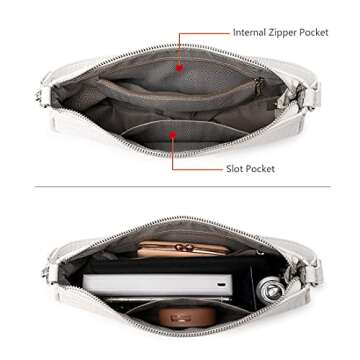 White Clutch Purses for Women White Purse Y2k Purses Classic Pattern Shoulder Bag with Zipper 90s Trendy Tote Handbags