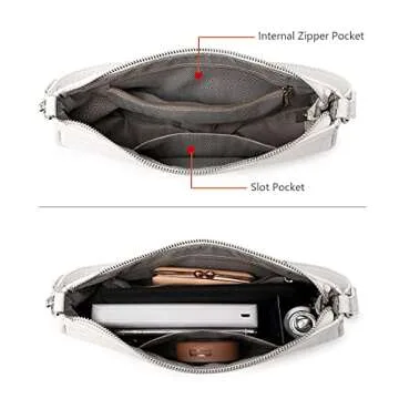 White Clutch Purses for Women White Purse Y2k Purses Classic Pattern Shoulder Bag with Zipper 90s Trendy Tote Handbags