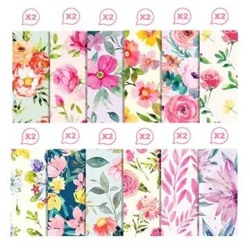 VIVIQUEN 24 Pack Floral Pattern Double-Sided Paper, 12-inches Flower Textured Scrapbook Paper Craft Paper Folded Flat for DIY Background Card Making Scrapbook Photo Album Decor