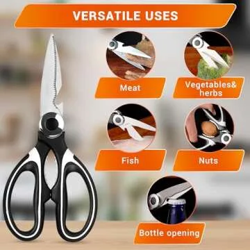 Kitchen Scissors with Cover - Heavy Duty Food Utility Shears