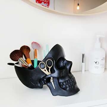 Suck UK Skull Desk Organiser | Gothic Home Decor & Gifts