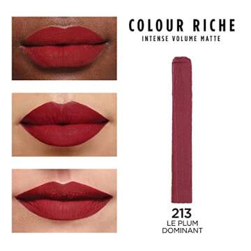 L'Oreal Paris Colour Riche Intense Volume Matte Lipstick, Lip Color Infused with Hyaluronic Acid for...