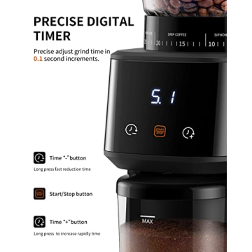 SHARDOR Conical Burr Coffee Grinder with Digital Timer