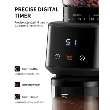 SHARDOR Conical Burr Coffee Grinder with Digital Timer