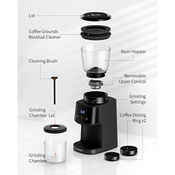 SHARDOR Conical Burr Coffee Grinder with Digital Timer