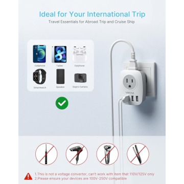 Vintar 6-in-1 European Travel Plug Adapter for All Devices