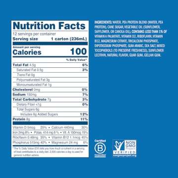 Ripple Original Plant Based Milk | 8g Protein, Calcium Rich, Vegan, Non-GMO