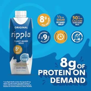 Ripple Plant Based Milk 8g Protein Shelf Stable Vegan