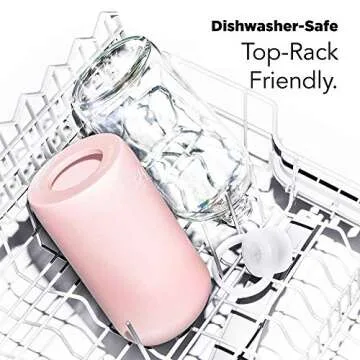 bkr - Little Spiked - 16oz - Reusable Glass Water Bottle - Leakproof, Workout Friendly, Carrying Loop - Dishwasher Safe - Removable Silicone Sleeve - BPA Free, Lead-Safe - Tutu