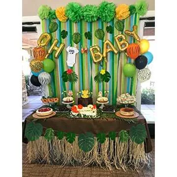 Moon Boat 120PCS Tropical Leaves Flowers for Party Decor