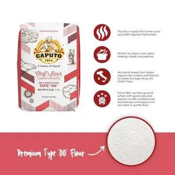 Antimo Caputo Chefs Flour - Italian Double Zero 00 - Soft Wheat for Pizza Dough, Bread, & Pasta, 2.2 Lb (Pack of 2)
