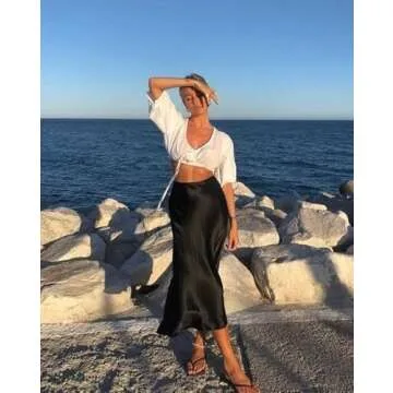 Elegant Satin Midi Skirt - Versatile, Stylish & Comfortable