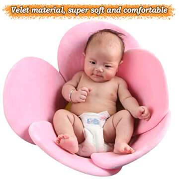 KAKIBLIN Flower Baby Bath Mat, Baby Bath Flower Infant Bathtub Mat Baby Sink Bath Cushion for Newbor...
