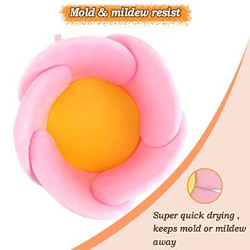 KAKIBLIN Flower Baby Bath Mat, Baby Bath Flower Infant Bathtub Mat Baby Sink Bath Cushion for Newborn, Pink