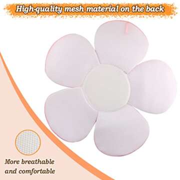 KAKIBLIN Flower Baby Bath Mat, Baby Bath Flower Infant Bathtub Mat Baby Sink Bath Cushion for Newborn, Pink