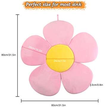 KAKIBLIN Flower Baby Bath Mat, Baby Bath Flower Infant Bathtub Mat Baby Sink Bath Cushion for Newborn, Pink
