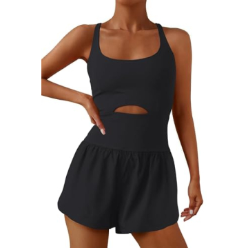 ReachMe Womens Running Onesie Workout Romper Gym Yoga Clothes