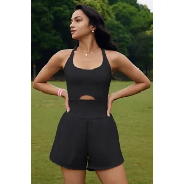 ReachMe Womens Running Onesie Workout Romper Gym Yoga Clothes