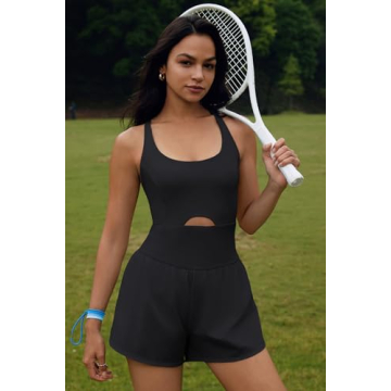 ReachMe Womens Running Onesie Workout Romper Gym Yoga Clothes