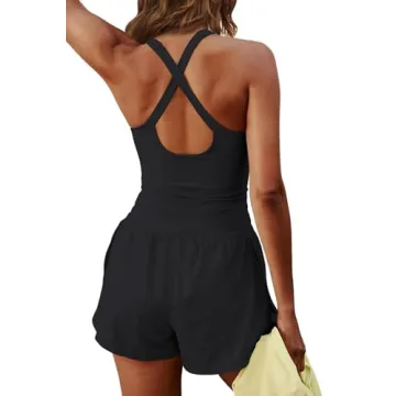 ReachMe Womens Running Onesie Workout Romper Gym Yoga Clothes