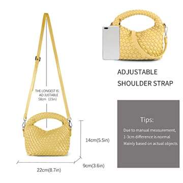 JELINK Small Woven Handbags Lightweight Women Shoulder Crossbody Bag Girls Purses Cassual Top Handle...