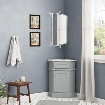 TEHOME Pivot-N-View Rotating Bathroom Vanity Mirror