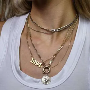 VLINRAS Gold Birth Year Necklace 1994 for Women