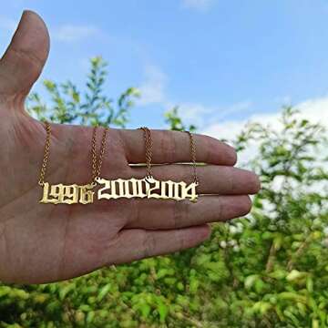 VLINRAS Gold Birth Year Necklace 1994 for Women