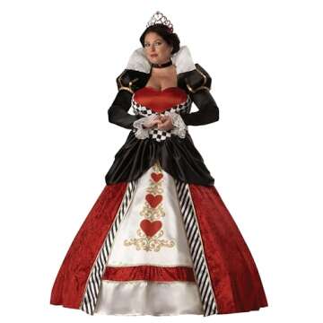 InCharacter Costumes, LLC Women's Queen Of Hearts Costume with Hoop and Tulle Petticoat