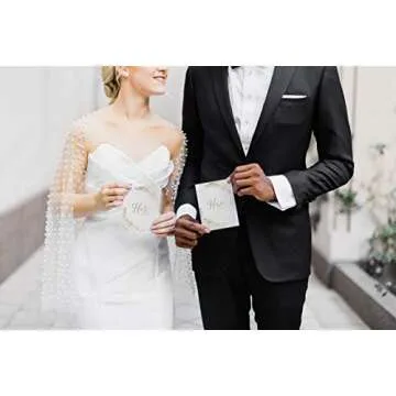 bloom daily planners Wedding Vow Books - His & Hers Unlined Keepsake Booklets for Bride and Groom (5.5" x 4.3") - Set of 2 - Gold Floral