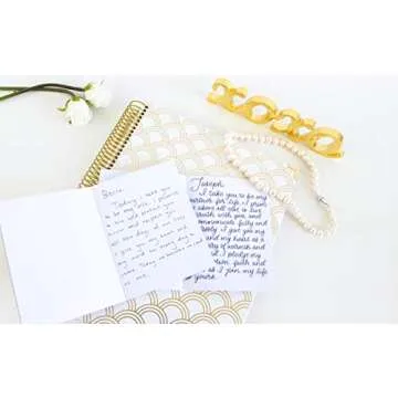 bloom daily planners Wedding Vow Books - His & Hers Unlined Keepsake Booklets for Bride and Groom (5.5" x 4.3") - Set of 2 - Gold Floral