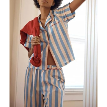 Stylish Argeousgor Women Striped Pajama Set for Comfort
